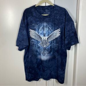 The Mountain Awake Your Magic Owl Bird Snowy‎ Wings Flying Owls Blue T-Shirt 2X